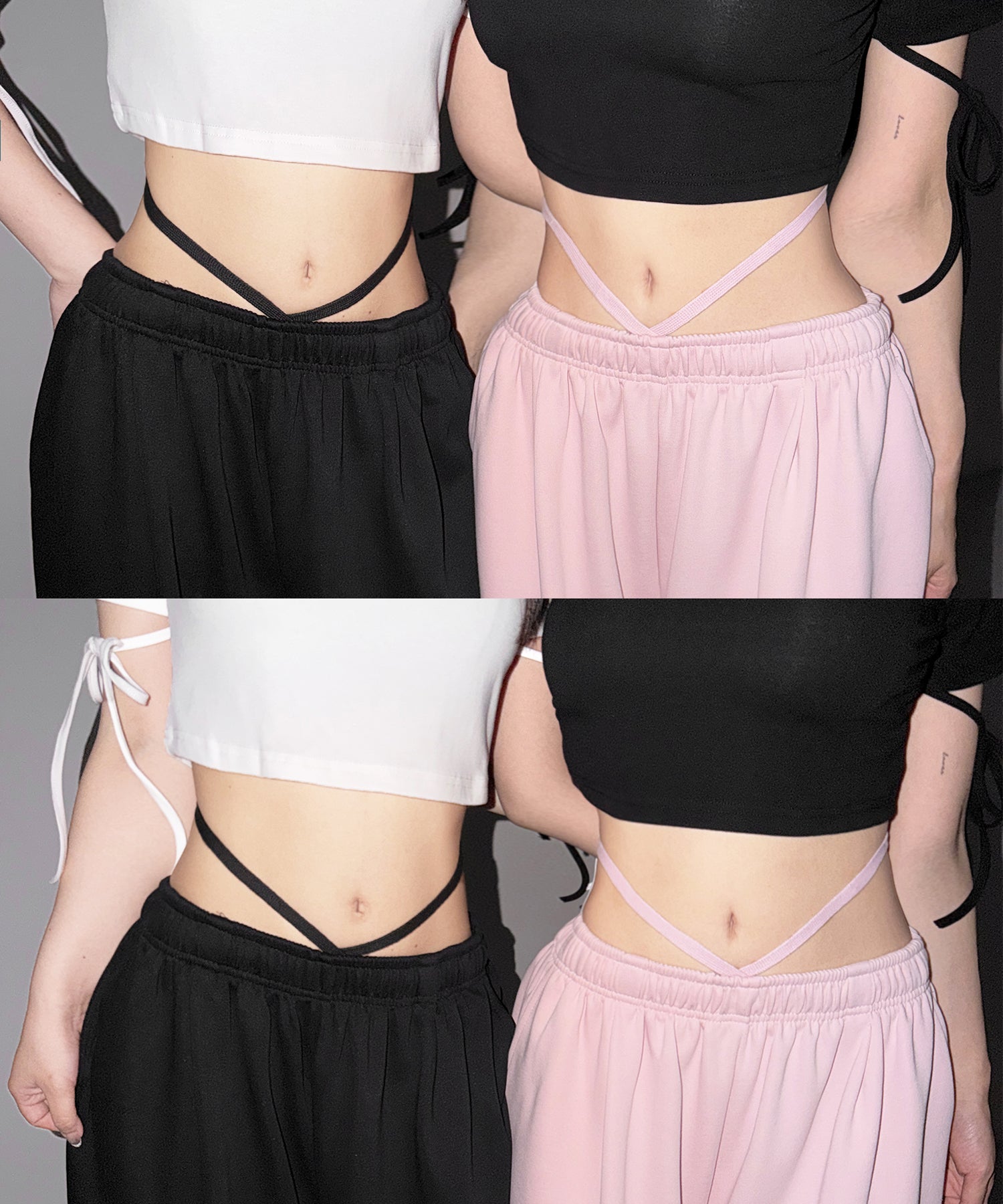 ウエストストリングタックワイドスウェットパンツ ／ waist string tack wide sweat pants