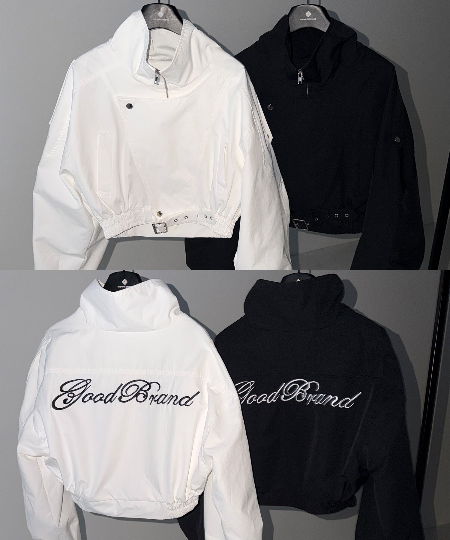 レタリングバックロゴスタンドカラーショートブルゾン ／ lettering back logo stand collar short blouson