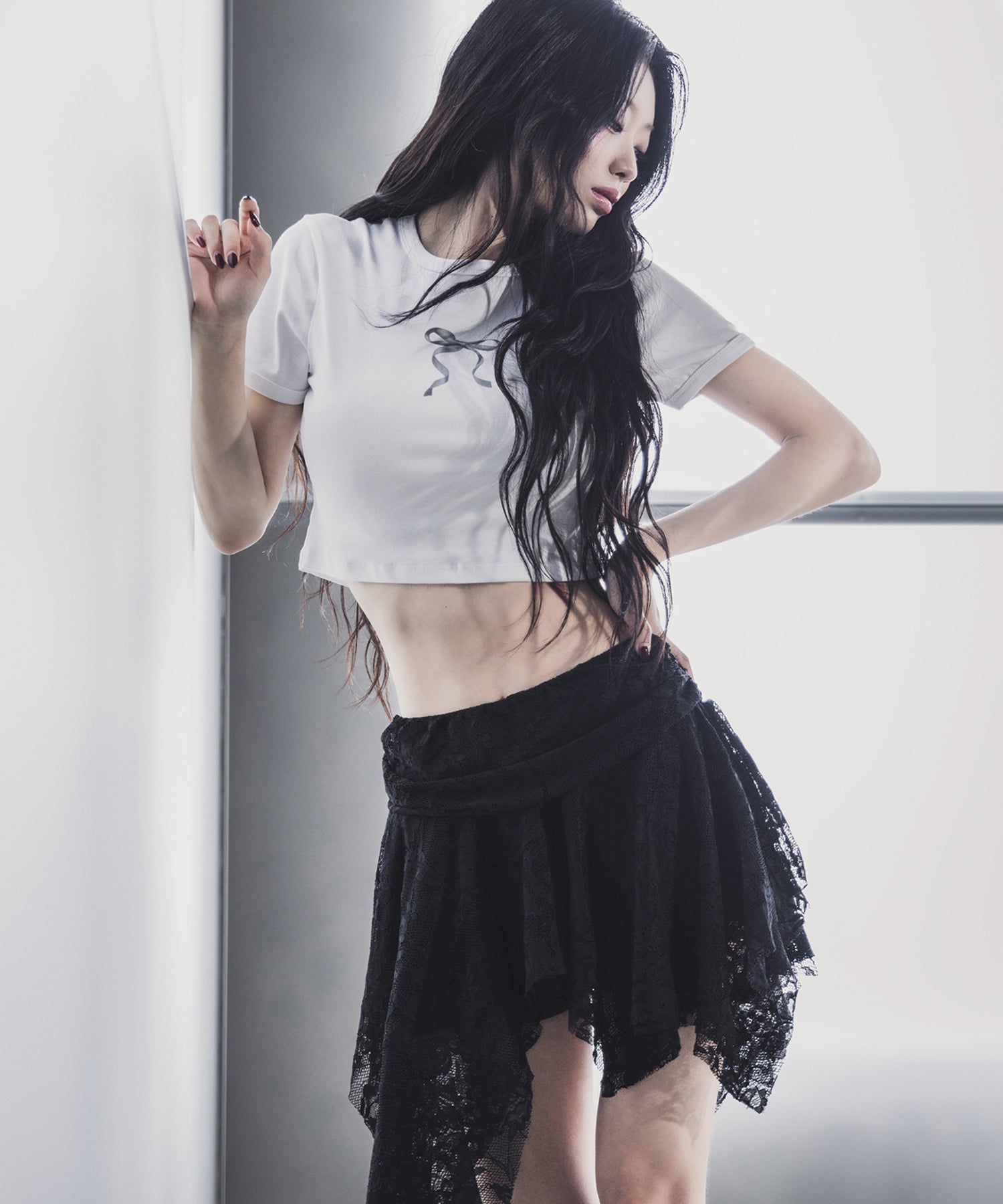 【 ４color 】ミニリボンショートちびＴシャツ ／mini ribbon short chibi Tee