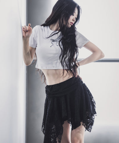 【 ４color 】ミニリボンショートちびＴシャツ ／mini ribbon short chibi Tee