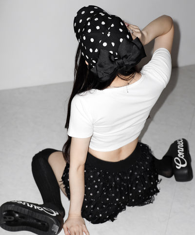 ドットバックリボンキャップ ／ DOT back ribbon CAP