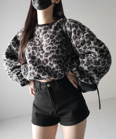 【 ２WAY 】レオパードショートボアプルオーバー ／ 2WAY reopard short boa pullover