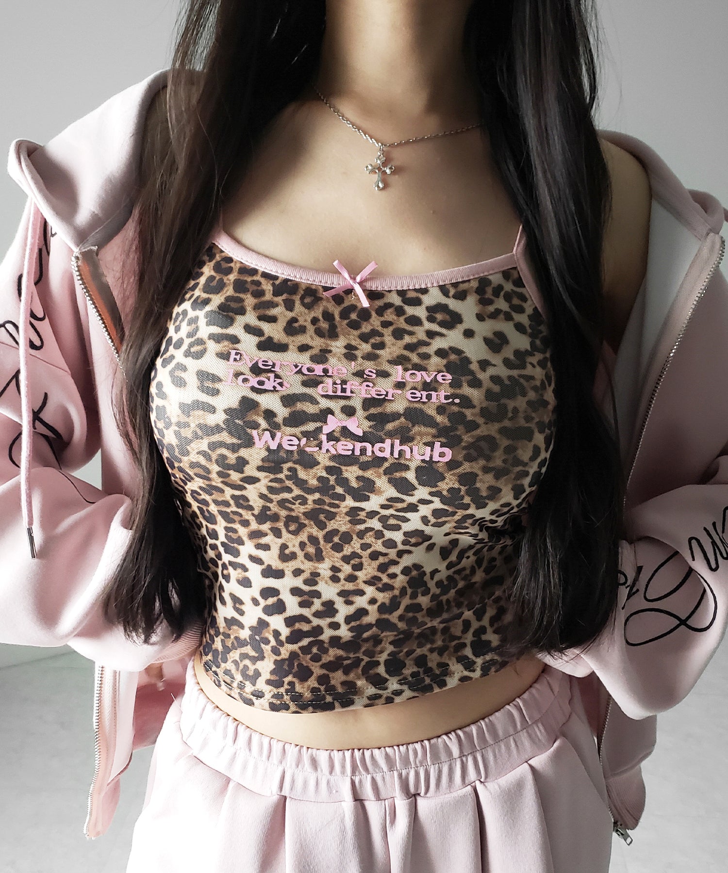 レオパードロゴパイピングキャミソール ／ leopard logo piping camisole
