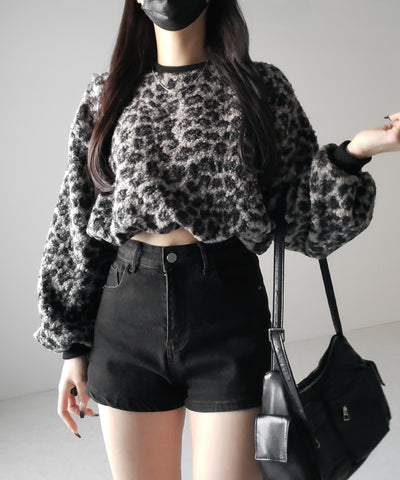 【 ２WAY 】レオパードショートボアプルオーバー ／ 2WAY reopard short boa pullover