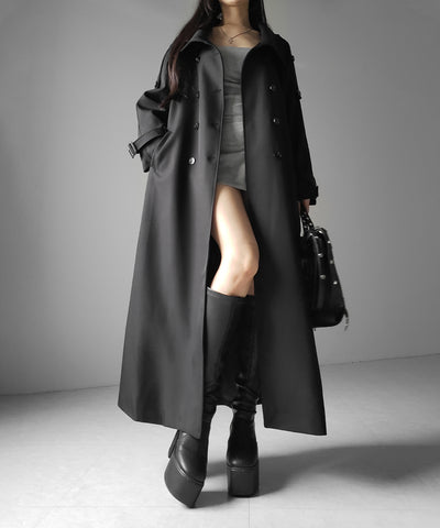 ２WAYスタンドカラーオーバーロングトレンチコート ／ 2WAY stand collar over long trench coat