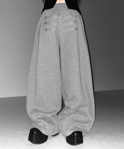 【 微起毛 】ナポレオンデザインボリュームワイドパンツ ／ napoleon design volume wide pants