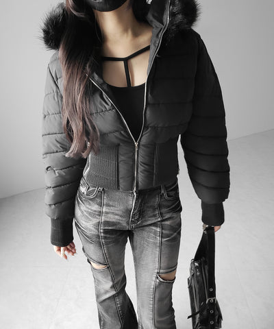 【 裏起毛 】カットアウトストラップスリムカットソートップス ／ cutout strap slim cutsew tops