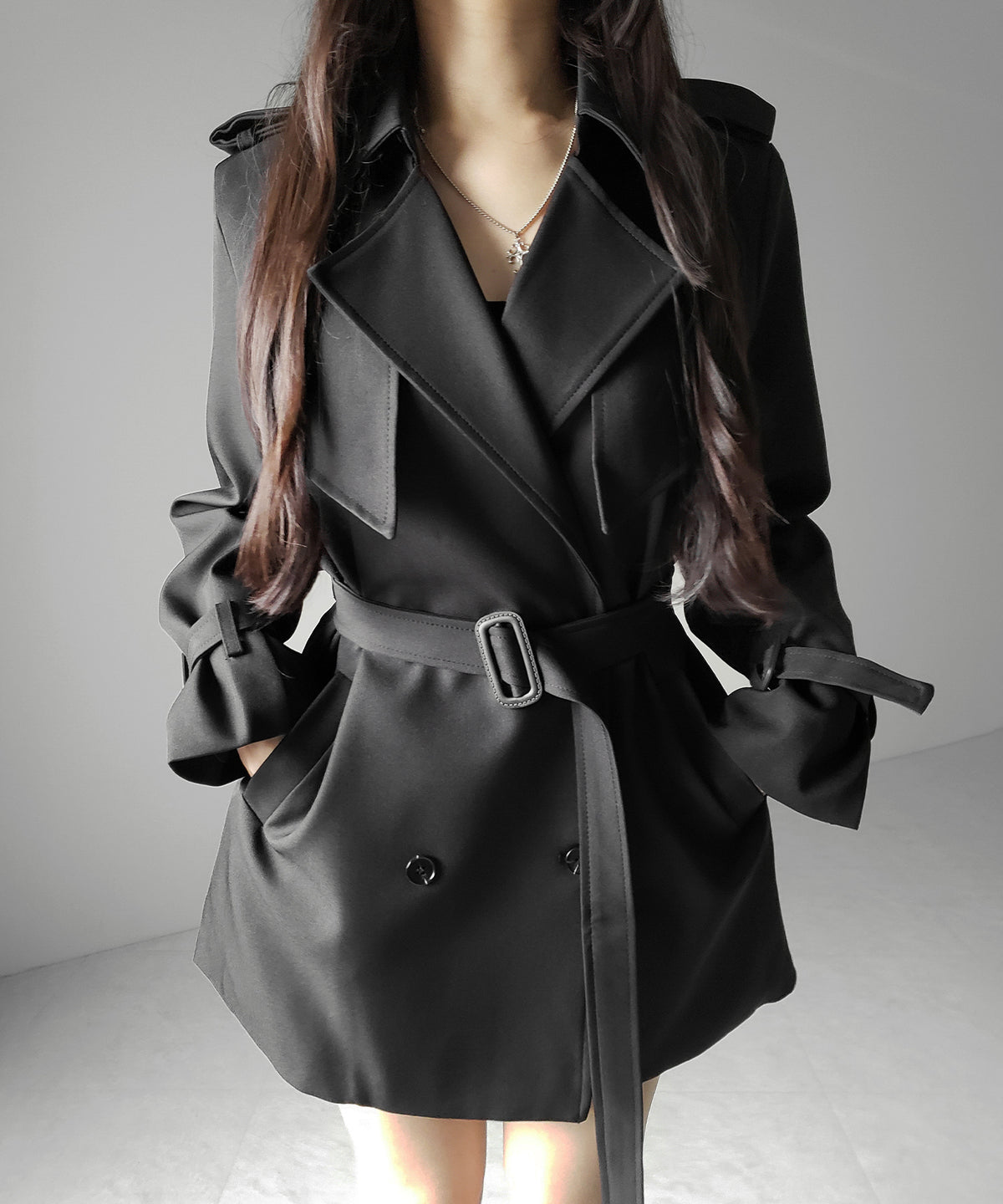 ウエストマークレディミドルトレンチコート ／ waistmark lady middle trench coat