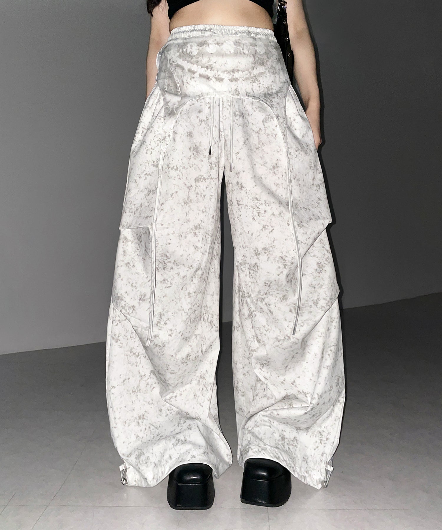 ガーターレイヤードヴィンテージタックワイドパンツ ／ garter layered vintage tack wide pants