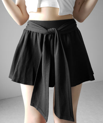 ラップレイヤードフレアミニスカパン ／ wrap layered flare mini skirt pants