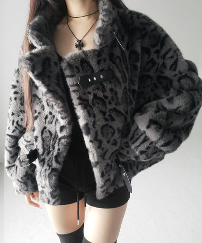 【 大人気につき新色追加！】B-3 レオパードボリュームファーコート ／ B-3 leopard volume fur coat