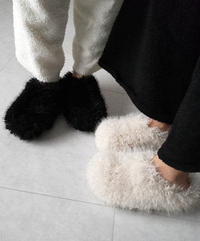 クリンクルフェイクファールームシューズ ／ crinkle fake fur room shoes