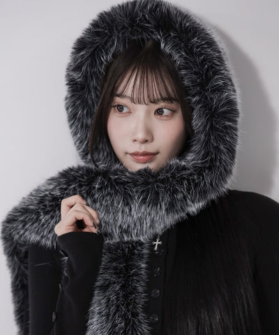 フェイクファーボリュームロングマフラー ／ fake fur volume long muffler