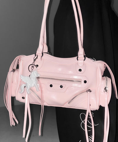 【 ショルダーストラップ付き２WAY 】ヴィンテージアウトポケットグランジボストンショルダーバッグ／ vintage out pocket grunge boston shoulder bag