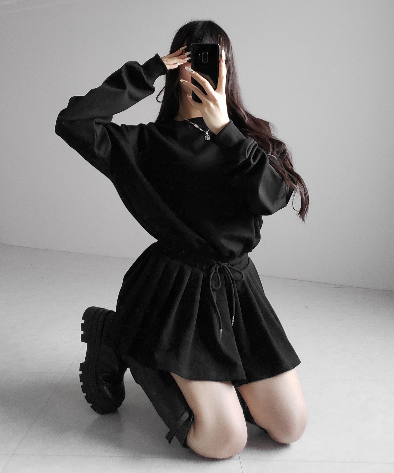 オーバースウェットフレアミニワンピース ／ over sweat flare mini onepiece