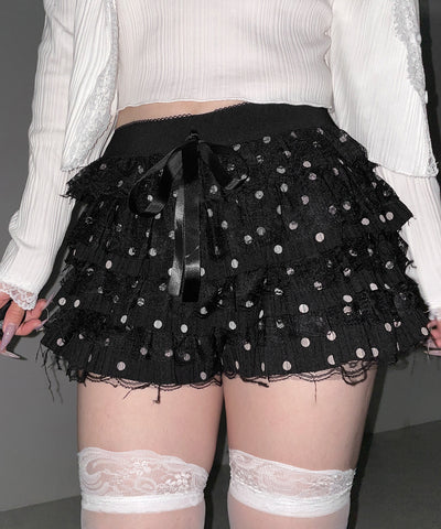 ドットレースフリルショートパンツ ／ dot lace frill short pants