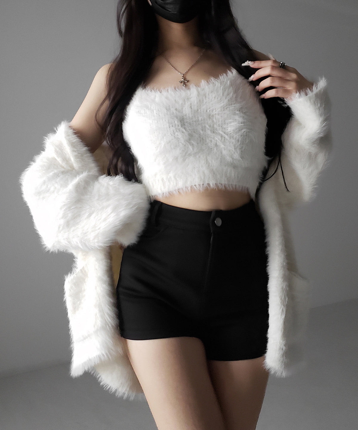 裏起毛ハイウエストタイトスパンショートパンツ ／ urakimo high waist tight span short pants
