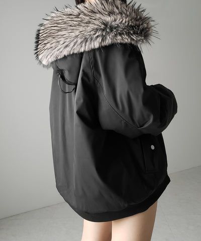 フェイクファーフーディビッグダウンジャケット ／ fake fur hoodie big down jacket