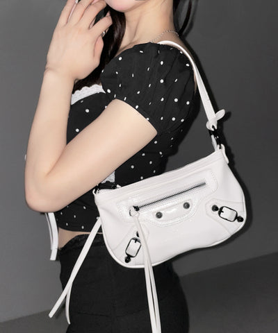 【 ショルダーストラップ付き２WAY 】ヴィンテージライクグランジミニハンドバッグ／ vintage like grunge mini hand bag