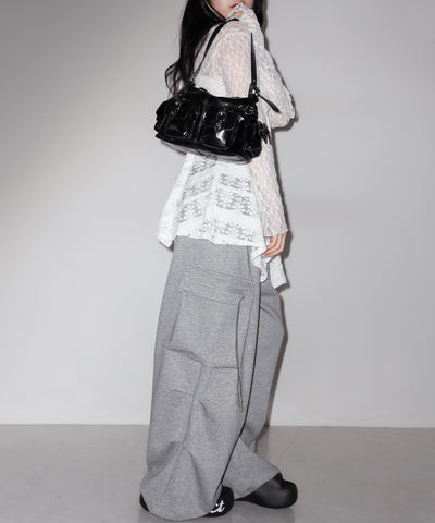 【ショルダーにできる2WAY】4バックルポケットワンハンドルショルダーバッグ／4 buckle pocket one handle shoulder bag