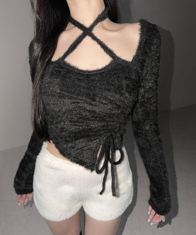 シャギーファータイトショートパンツ ／ shaggy fur tight short pants