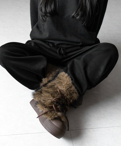 【 ２color 】ボリュームフェイクファーブーツ ／ volume fake fur boots