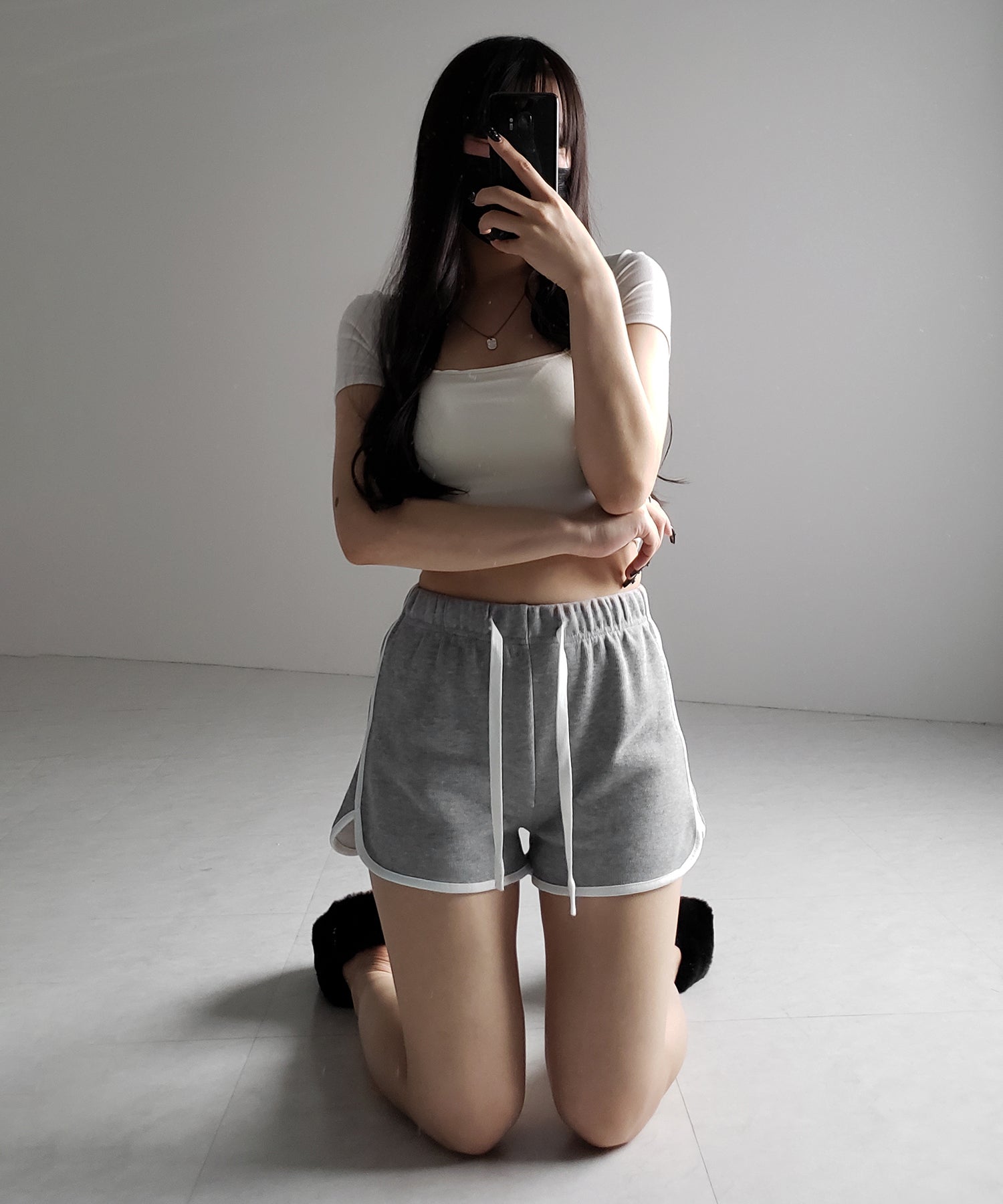 【 ３color 】サイドラインパイピングスウェットショートパンツ ／ sideline piping sweat short pants