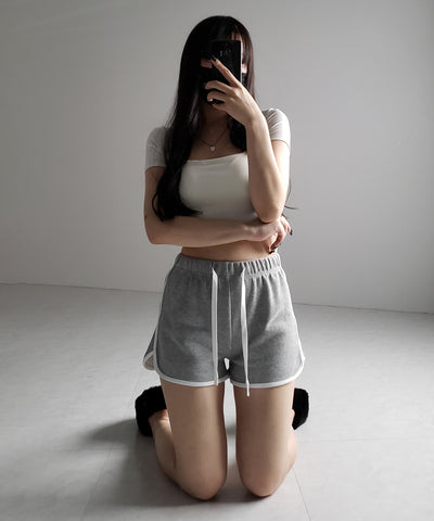 【 ３color 】サイドラインパイピングスウェットショートパンツ ／ sideline piping sweat short pants