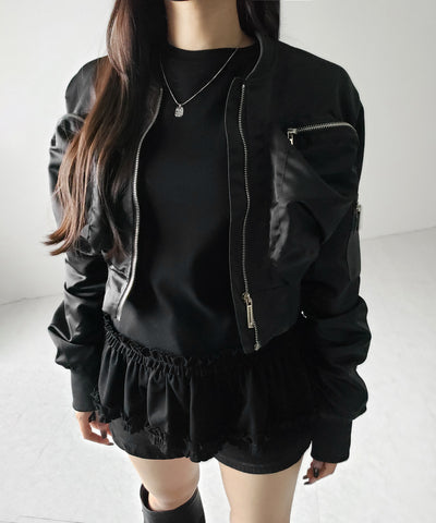 【 ３color 】裾フリルレイヤード長袖トップス ／ hem frill layered long sleeve tops