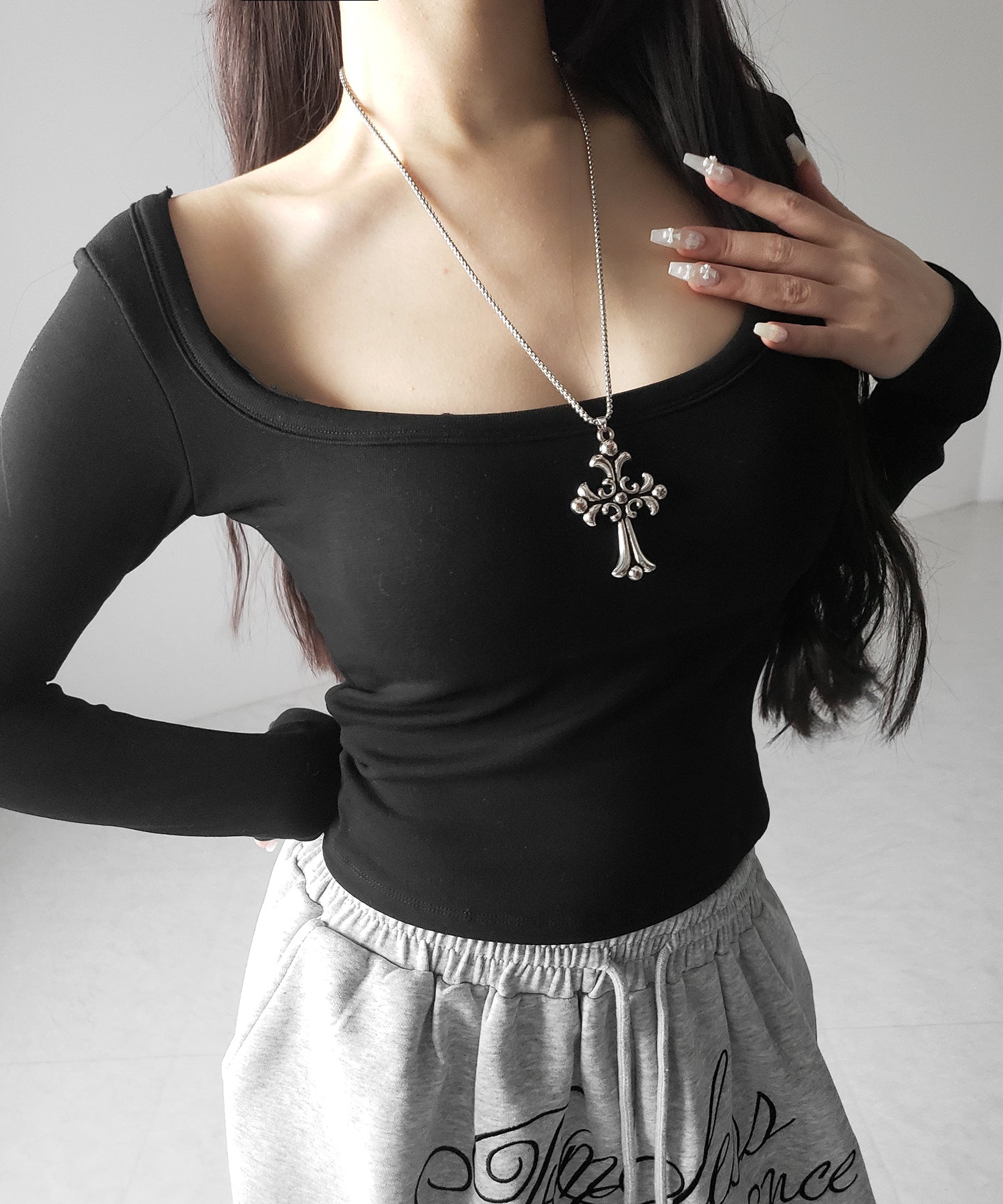 【 オフショル可能な２ＷＡＹ ／ カップ付き 】裏起毛スクエアネックぴちカットソートップス ／ urakimo square neck pichi cutsew tops