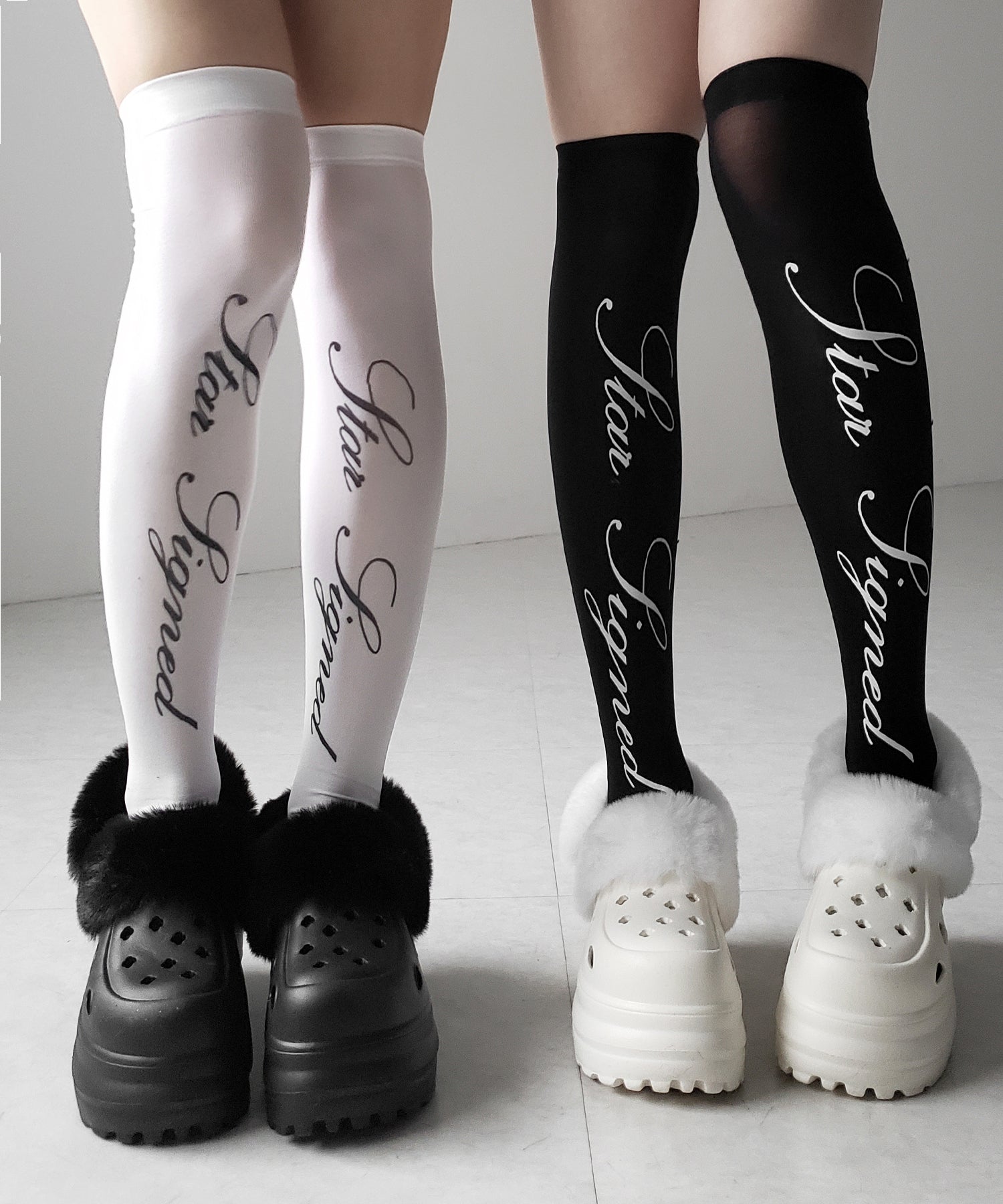 フェイクファー厚底クロッグサンダル ／ Fake fur platform clog sandals