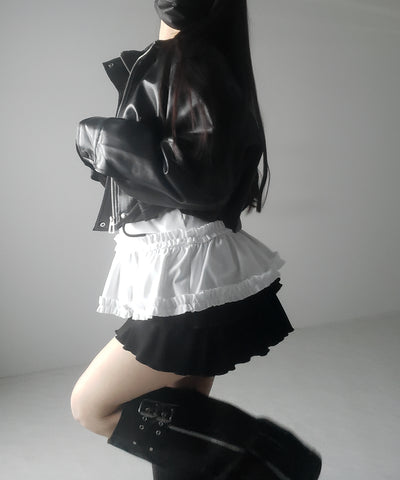 【 ３color 】裾フリルレイヤード長袖トップス ／ hem frill layered long sleeve tops