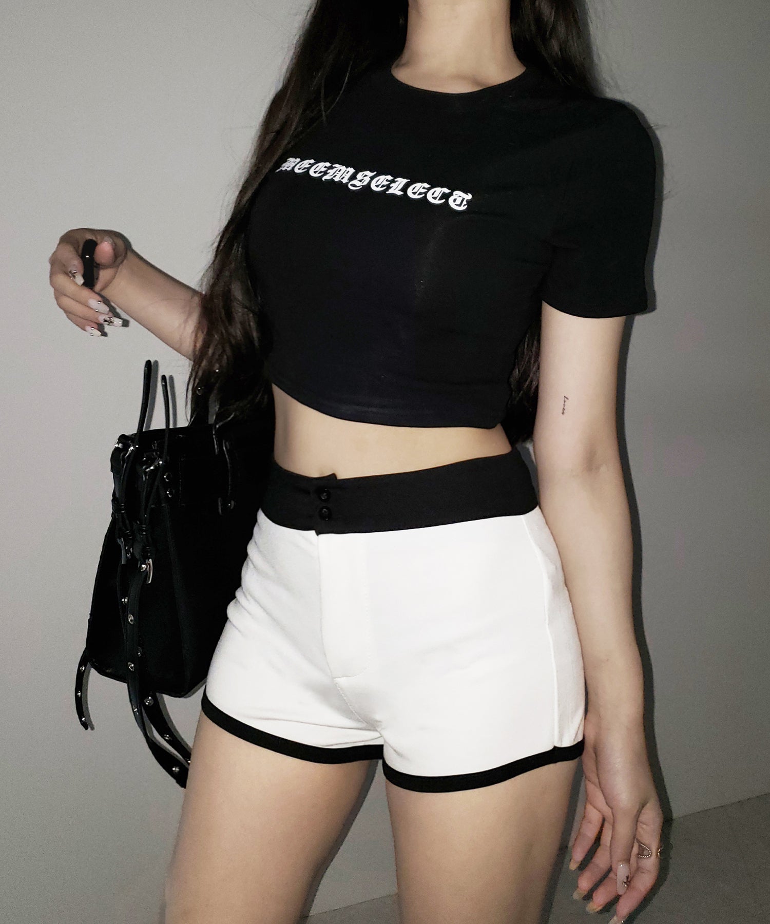 【 ２color ／２size 】バイカラーマイクロミニスパンショートパンツ ／ bicolor micro mini span short pants