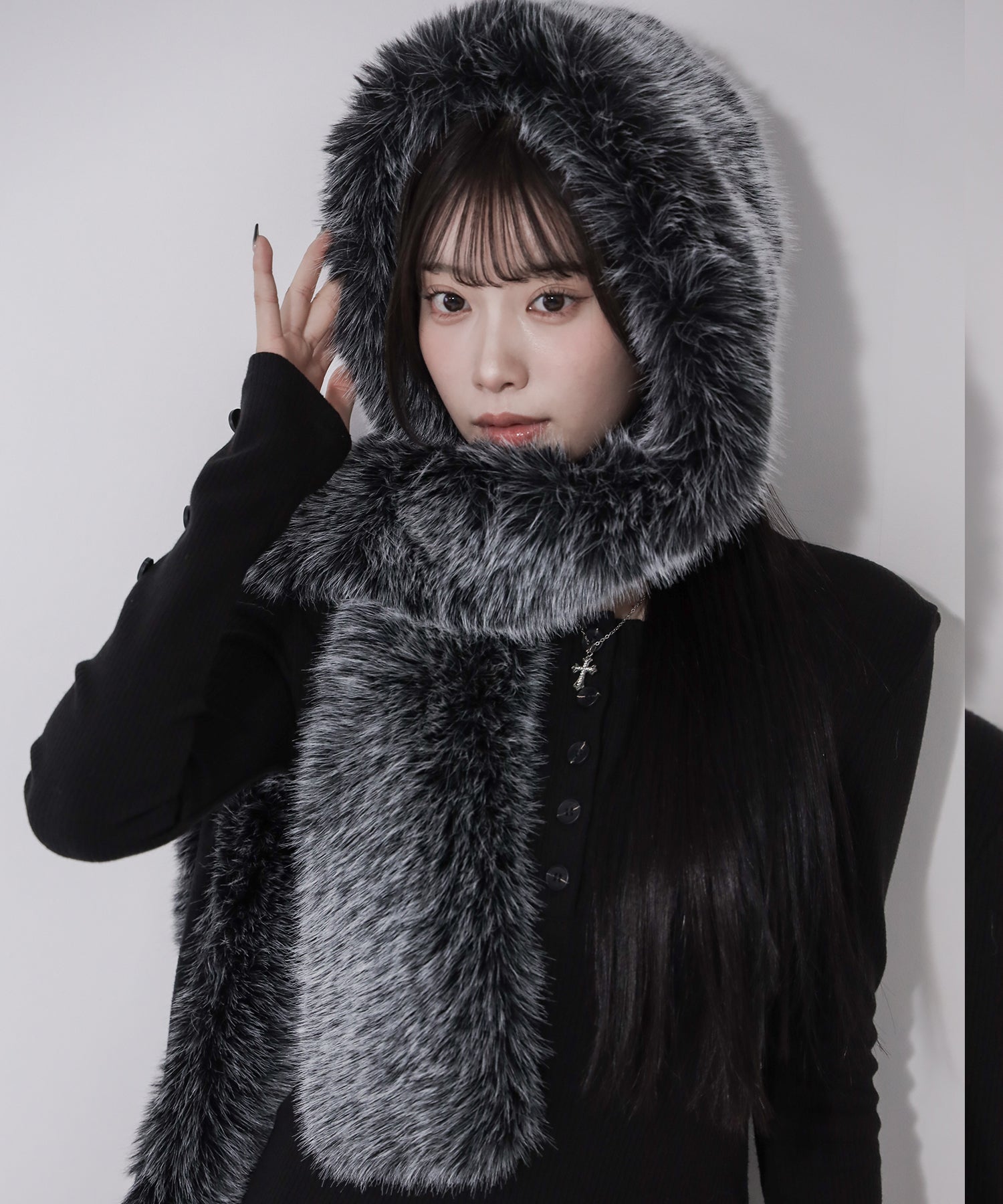 リアルファー ロングマフラー フェイクファーボリュームロングマフラー ／ fake fur volume long muffler