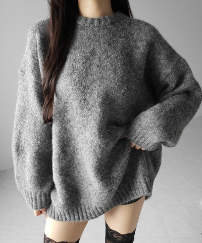オーバーサイズフラッフィーニットプルオーバー ／ oversize fluffy knit pullover