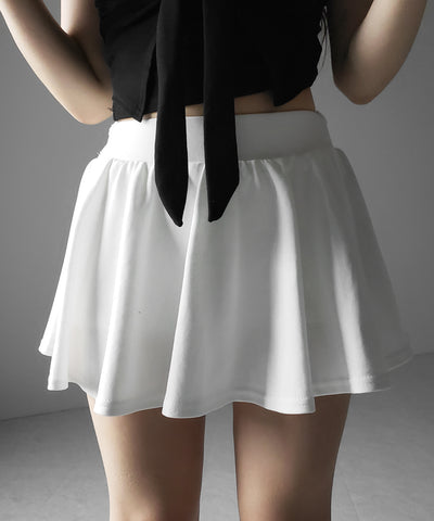 ラップレイヤードフレアミニスカパン ／ wrap layered flare mini skirt pants