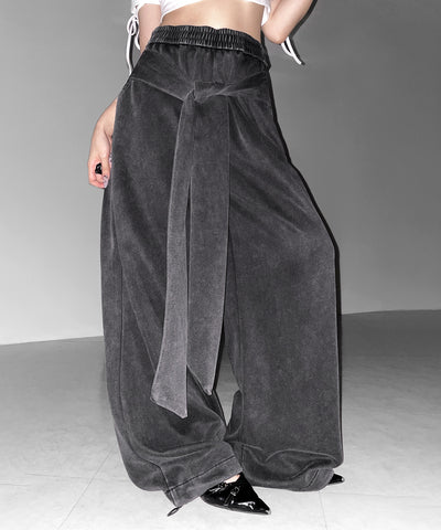 フェイクレイヤードピグメントスウェットワイドパンツ ／ fake layered pigment sweat wide pants