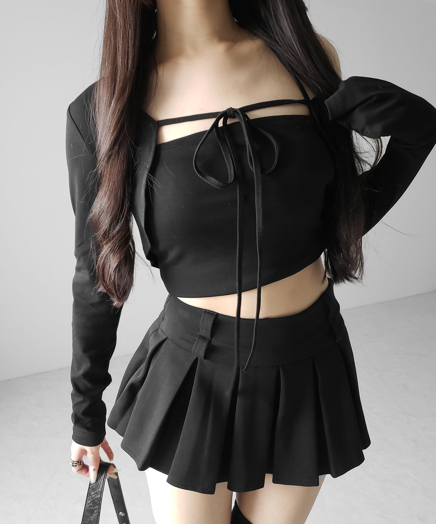 【 インパン裏地付 】プリーツスウェットマイクロミニスカパン ／ plests sweat micro mni skirt pants