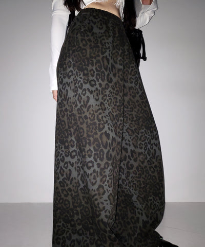 【 ２color 】ヴィンテージライクレオパードツイルワイドパンツ ／ vintage like leopard twill wide pants