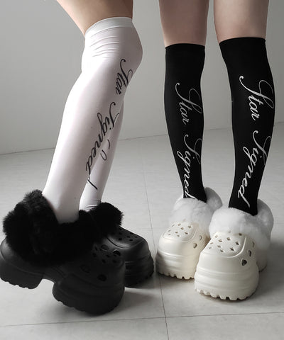 フェイクファー厚底クロッグサンダル ／ Fake fur platform clog sandals