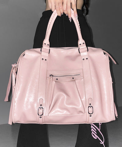 ヴィンテージフェイクレザーボストンエディターズバッグ ／ vintage fake leather boston editors bag