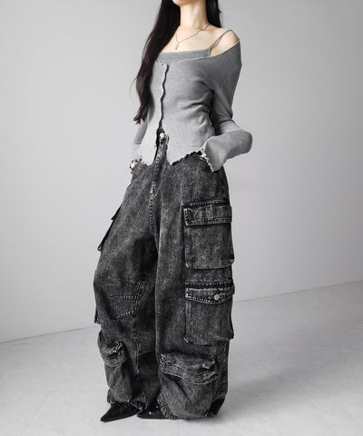 レイヤード風メロースリムニットカーディガン ／ layered mellow slim knit cardigan