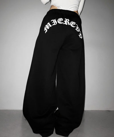 グランジロゴバックプリントスウェットワイドパンツ ／ grunge logo back print sweat wide pants