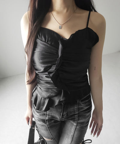 【 ２color 】オーガンジーボリュームフリルビスチェ ／ organdy volume Frill Bustier