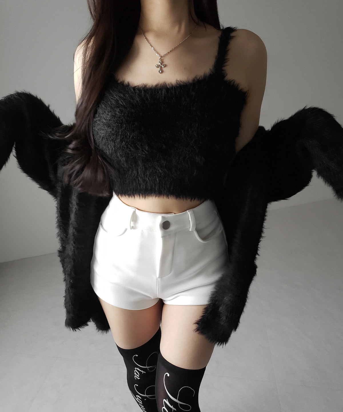 裏起毛ハイウエストタイトスパンショートパンツ ／ urakimo high waist tight span short pants