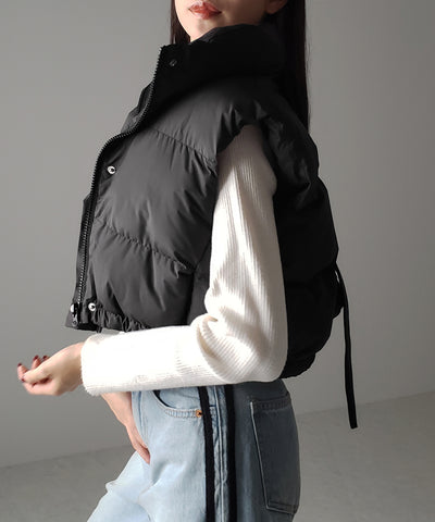 【 ２COLOR 】コンパクトショートフェイクダウンベスト
