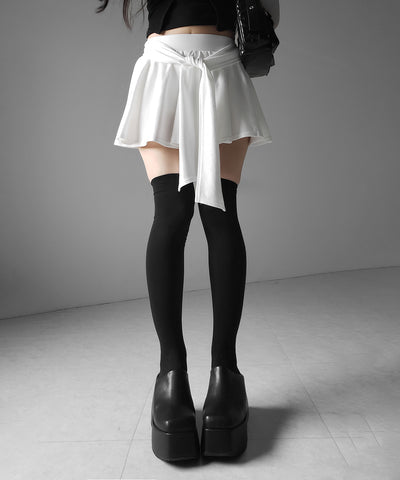 ラップレイヤードフレアミニスカパン ／ wrap layered flare mini skirt pants