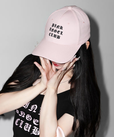 【 PINK ANGEL CLUB 】 GRUNGE LOGO embroidery CAP ／ グランジロゴ刺繍キャップ