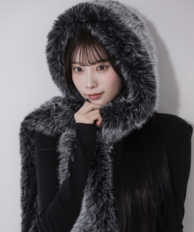 フェイクファーボリュームロングマフラー ／ fake fur volume long muffler