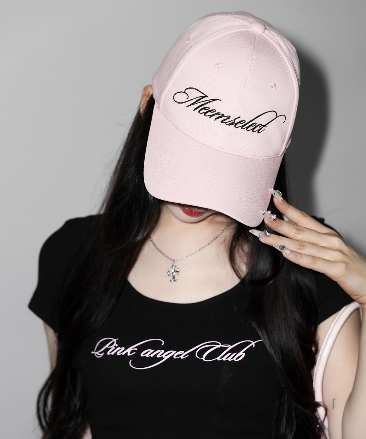【 PINK ANGEL CLUB 】lettering LOGO embroidery CAP ／ レタリングロゴ刺繍キャップ